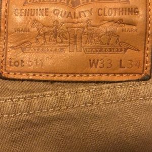Levi’s 511 33x34 tan jeans